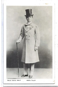 Foto postal real RPPC - Vesta Tilley imitador masculino interés lésbico - Imagen 1 de 2