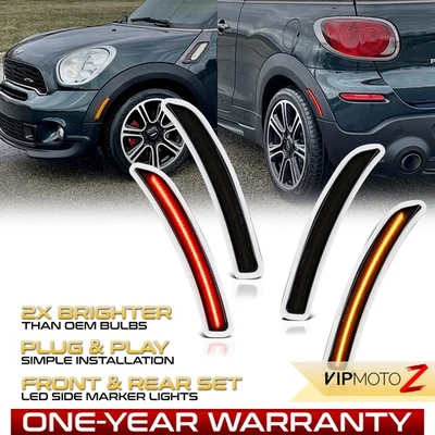 4PC Full LED Smoke Side Marker Lights Lamps For 2014-2021 Mini Cooper F55 F56 - Image 1 of 4