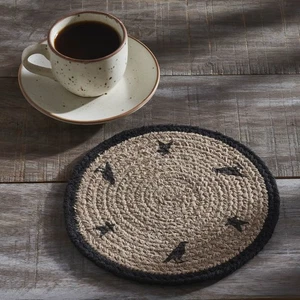 Braided Cotton Raven Harvest Stencil Trivet 8 VHC Brands - Picture 1 of 11