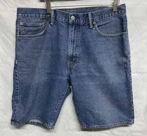 Levi's 505 Denim Jean Shorts Mens 36 Blue Distressed 100% Cotton (Pre-Owned) - Picture 1 of 18