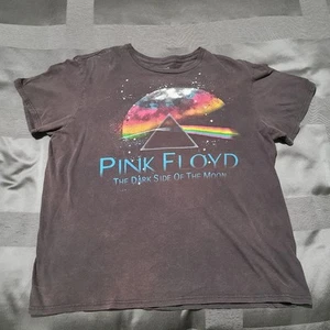 Pink Floyd Dark Side Of The Moon Black Large Front Graphic Distressed T Shirt - Picture 1 of 6