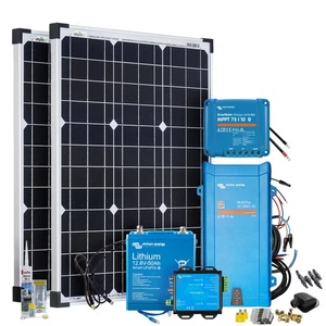 Sistema solar autocaravana 100W 640/1280Wh inversor, regulador de carga, batería, alerón - Imagen 1 de 29