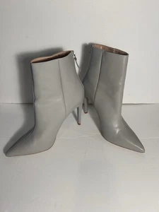 Steve Madden Halena Gris Cuero Punta Stiletto Botines Talla 10 M - Imagen 1 de 12