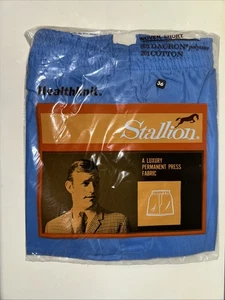 Vintage Healthknit Stallion Boxershorts Unterwäsche Herren Größe 36 mittelblau - Bild 1 von 7