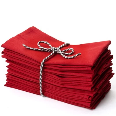 Christmas Red Cloth Dinner Napkins Kitchen Cloth Napkins 12 Pack 18X18 Inches... - Image 1 of 4