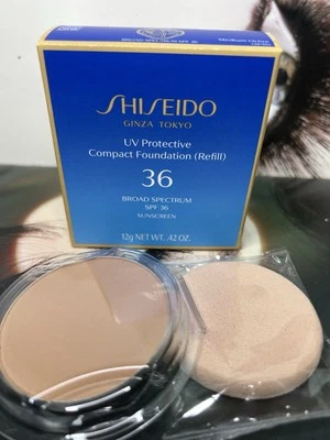 NIB Shiseido MEDIUM OCHRE UV Protective Compact Foundation REFILL SPF36 - Image 1 of 4
