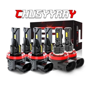 Combo 6Pcs LED Headlight High Low Beam + Fog Light Bulbs Kits 6000K H11+H11+H11 - Picture 1 of 24