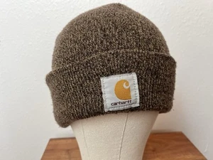 Carhartt Beanie A18 247 Sandstone Brown Knit Fisherman Style Workwear Cap USA - Picture 1 of 6