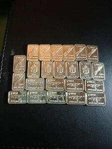 23 - 1g Mixed Designs 999 Silver Bars - Picture 1 of 2