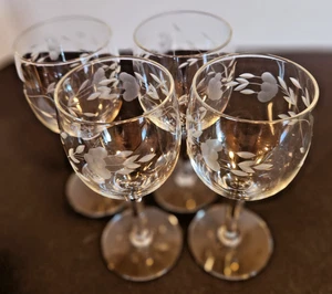4 Princess House Heritage Crystal Wine Glasses Goblets VTG 6" - Picture 1 of 1