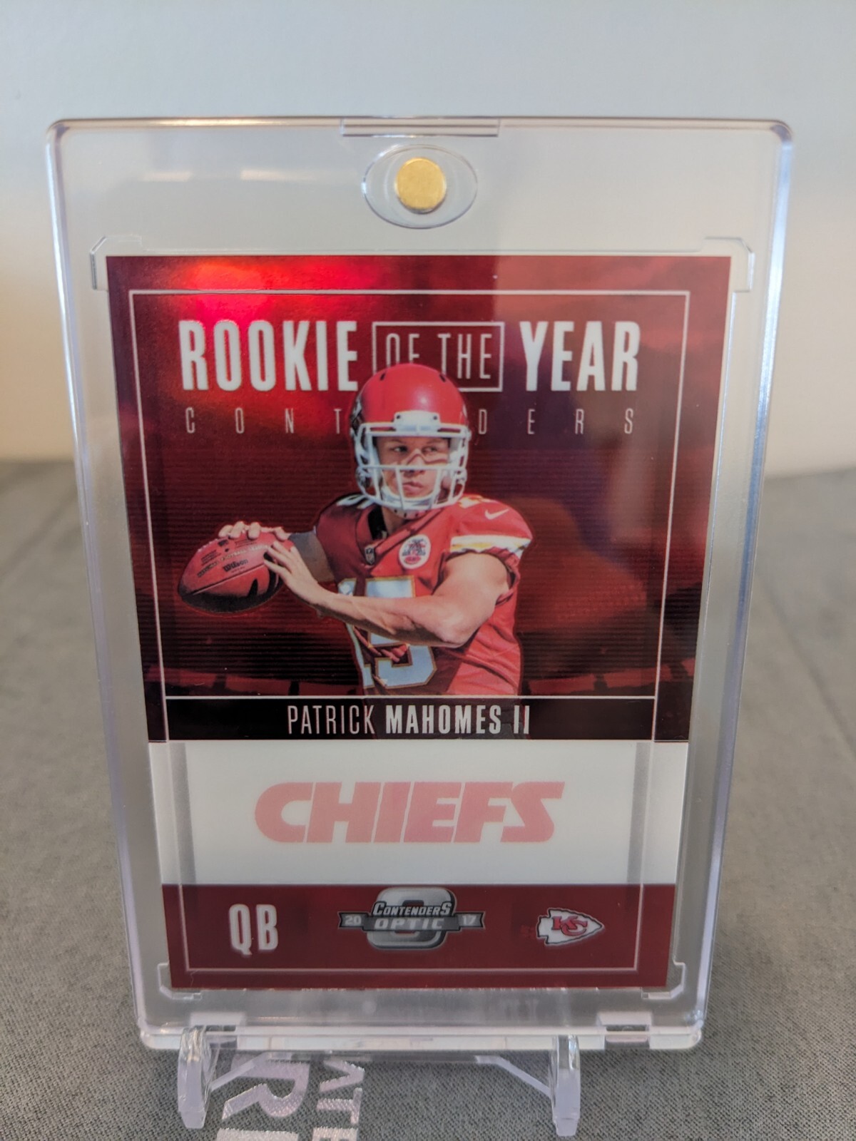 2017 Contenders Patrick Mahomes Optic Prizm ROY 02/49 Red Team Color Match! RC
