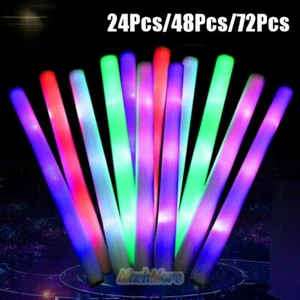 72 STCK. LED leuchtende Schaumstoffstäbe Rally Rave Cheer Tube weich leuchtende Schlagstockstäbe 16 ZOLL - Bild 1 von 15