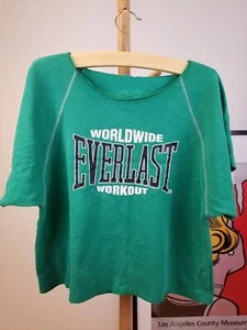 VINTAGE 80' EVERLAST WORLDWIDE WORKOUT GYM SHORT SLEVEES SWEATSHIRT LARGE - Picture 1 of 3