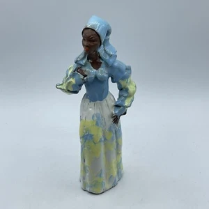 Jamaican Creole Woman Figurine Folk Art Pottery Red Clay Glazed Statue Sculpture - Picture 1 of 12