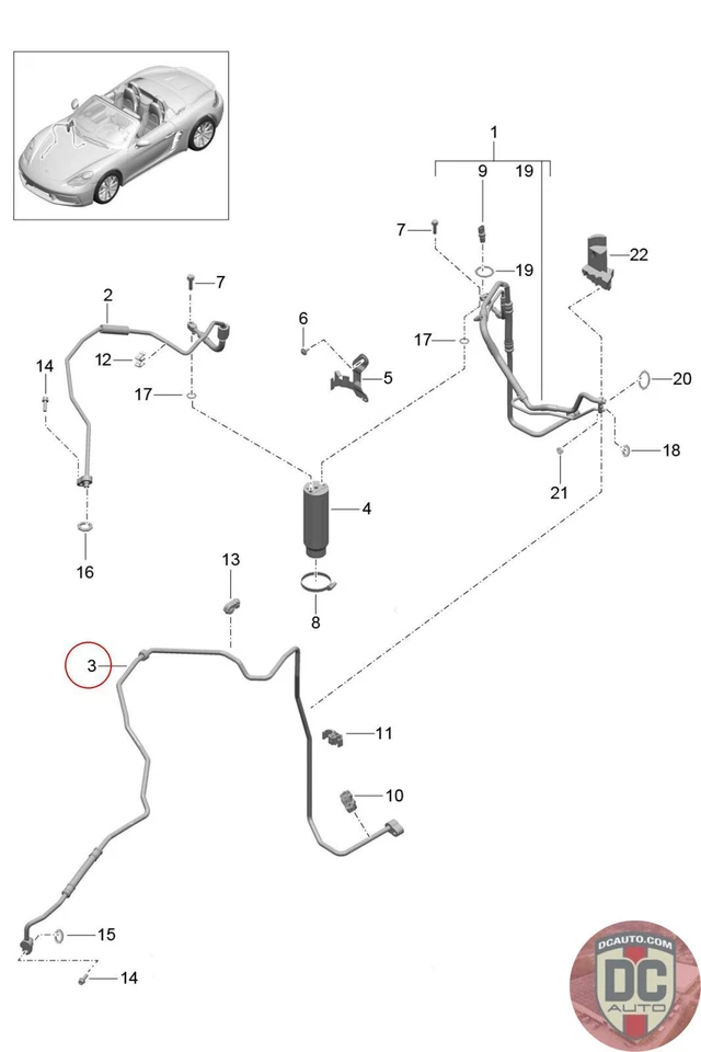 Porsche Boxster Cayman 911 2017-2018 línea de presión de aire acondicionado 99157309405 Foto 1 de 1
