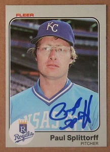 AUTOGRAPHED - Paul Splittorff Fleer #124 Kansas City Royals 1983 - Picture 1 of 2
