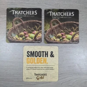Thatchers Cider 3 x Vintage Beer Mats Pub Bar Coaster Breweriana - Picture 1 of 6