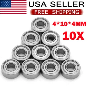 10PACK 4x10x4mm High Speed Ball Bearing Stainless MR104 Fishing Reel Bearing US - Picture 1 of 22