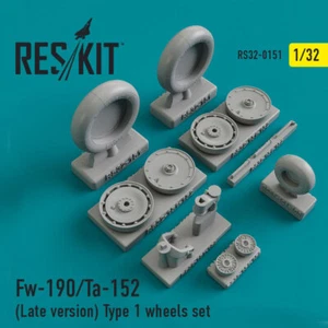 1/32 Fw-190/Ta-152 Late Type 1 Wheels set for Hasegawa/FROG/Kitty Hawk/Revell - Imagen 1 de 1