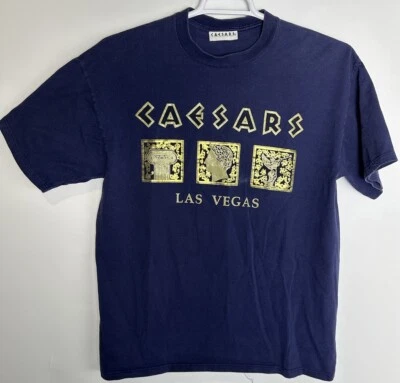 Vintage Caesar’s Las Vegas T Shirt Casino Large Made In USA Blue Las Vegas - Image 1 of 4