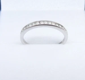 9ct Gold Ring Diamond Eternity White Gold 0.16ct Hallmarked Size J gift box - Picture 1 of 7