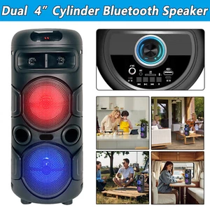 Dual 4" Tragbarer Bluetooth Lautsprecher BT/AUX/TWS Subwoofer Schwerer Bass Soundsystem - Bild 1 von 12