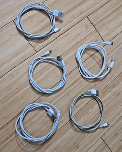 5- Genuine OEM Apple USB-A to Lightning Charging Cable Cord 1m (~3ft) - Picture 1 of 11