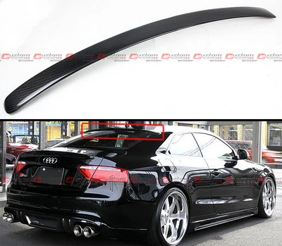 FOR 09-17 AUDI A5 Quattro S5 RS5 VIP CARBON FIBER REAR ROOF WINDOW SPOILER WING - Image 1 of 4