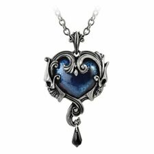 Alchemy Gothic Affaire Du Coeur Heart Skull Pendant Necklace Pewter Jewelry P792