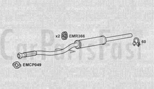 EXBM3076 EXHAUST CENTRE SILENCER +3Yr Warranty - Picture 1 of 2