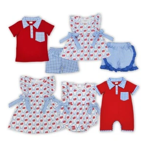 Independence Day Sibling American Flag Coquette Clothes Set - Picture 1 of 11