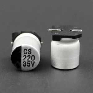 10pcs 220uF 35V SMD/SMT Aluminum Electrolytic Capacitors - Picture 1 of 4