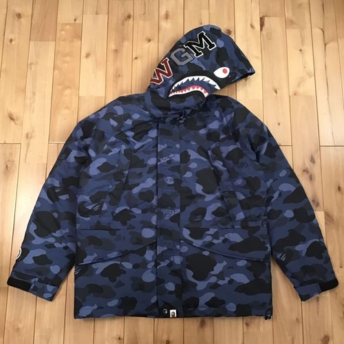 A BATHING APE (BAPE) BAPE mimetico squalo felpa con cappuccio snowboard piumino L taglia a scimmia da bagno pe vape sha