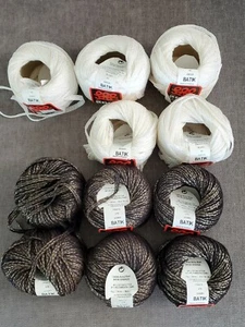 Lot (11) Anny Blatt Batik Cottom Ribbon 11 skeins Yarn Black + White - Picture 1 of 11