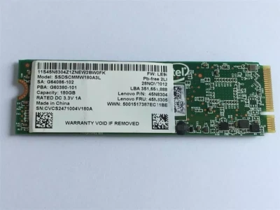 Lenovo X1 Carbon 1st Gen Intel 180GB NVMe M.2 Solid State Drive SSDSCMMW180A3L - Image 1 of 4