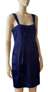 Express Woman's Blue Satin Backless Sheath Pencil Dress With Pockets Size 6 - Bild 1 von 12
