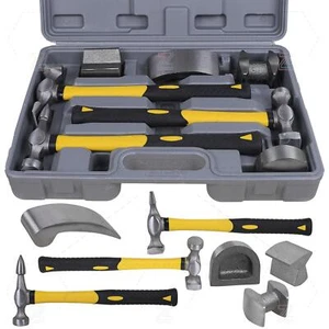 7 PC HAND CAR AUTO BODY WORK HAMMER AND DOLLY FENDER TOOL DENT REPAIR SET KIT - Picture 1 of 14