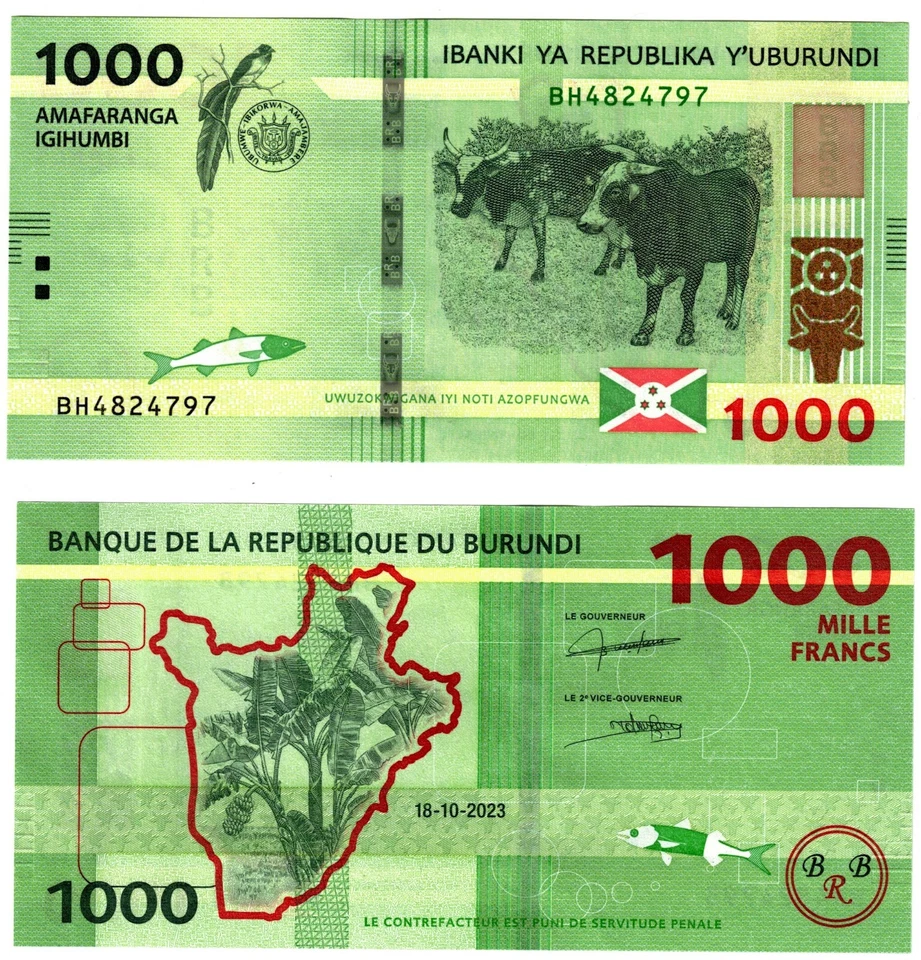 2023 Burundi 1000 Francs Banknote UNC P51 c - Image 1 of 1