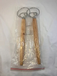 Pack of 2 Danish Dough Whisk Blender Dutch Bread Whisk Hook Wooden Hand Mixer - Picture 1 of 2