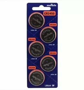 5 X MURATA (WAS SONY) CR2450 BATTERY 2450 DL2450 KRC2450 COIN CELL 3V EXP 2029 - Picture 1 of 1