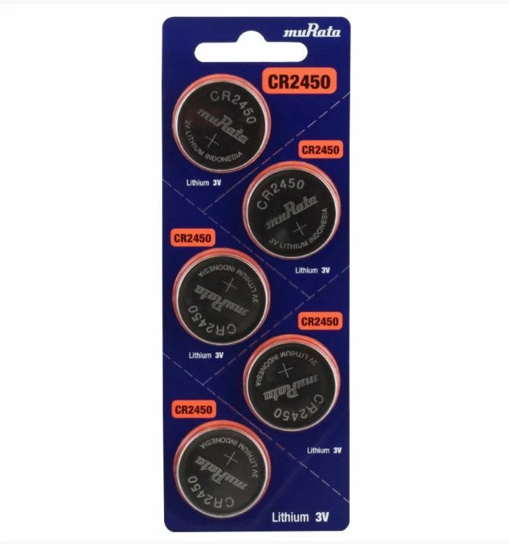 5 X MURATA (WAS SONY) CR2450 BATTERY 2450 DL2450 KRC2450 COIN CELL 3V EXP 2029 - Image 1 of 1