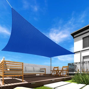 Blau Rechteck Sonnenschutz Segel Stoff Markise Top Überdachung Terrasse nach Maß 2-16 Fuß - Bild 1 von 11