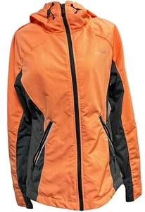 Avalanche Women's Sz LG Neon Orange/Grey Hood Workout Jacket,Pockets Preowned - Picture 1 of 5