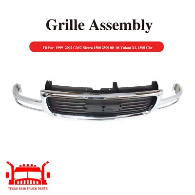 Grille For 2000-2006 GMC Yukon&XL Chrome Shell  1999-2002 Sierra 1500 2500 SL - Image 1 of 4
