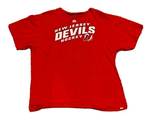 New Jersey Devils — Majestic Triple Peak T-Shirt — Size Men’s 2XL - Picture 1 of 3