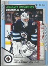 Connor Hellebuyck 2020-21 Upper Deck Series 2 O-Pee-Chee Update Blue Border