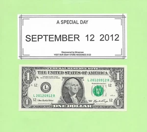 SEPT. 12, 2012 .. 2006 ..UNC $1 L 2012 0912 R .... 2012-09-12 BIRTHDAY NOTE - Picture 1 of 1