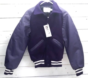 Delong Varsity / Letterman's Award Jacket 80% Wool USA Size X-Small Purple - Picture 1 of 15