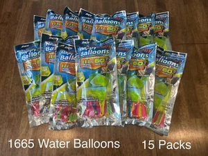 New 1665 Water Balloons Self Sealing And Quick Fill + FREE NOZZLE - Instant Fill - Picture 1 of 8