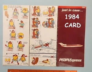 People Express 727 "Just in case..." Emergency Exit Card 1984 Version - Picture 1 of 2